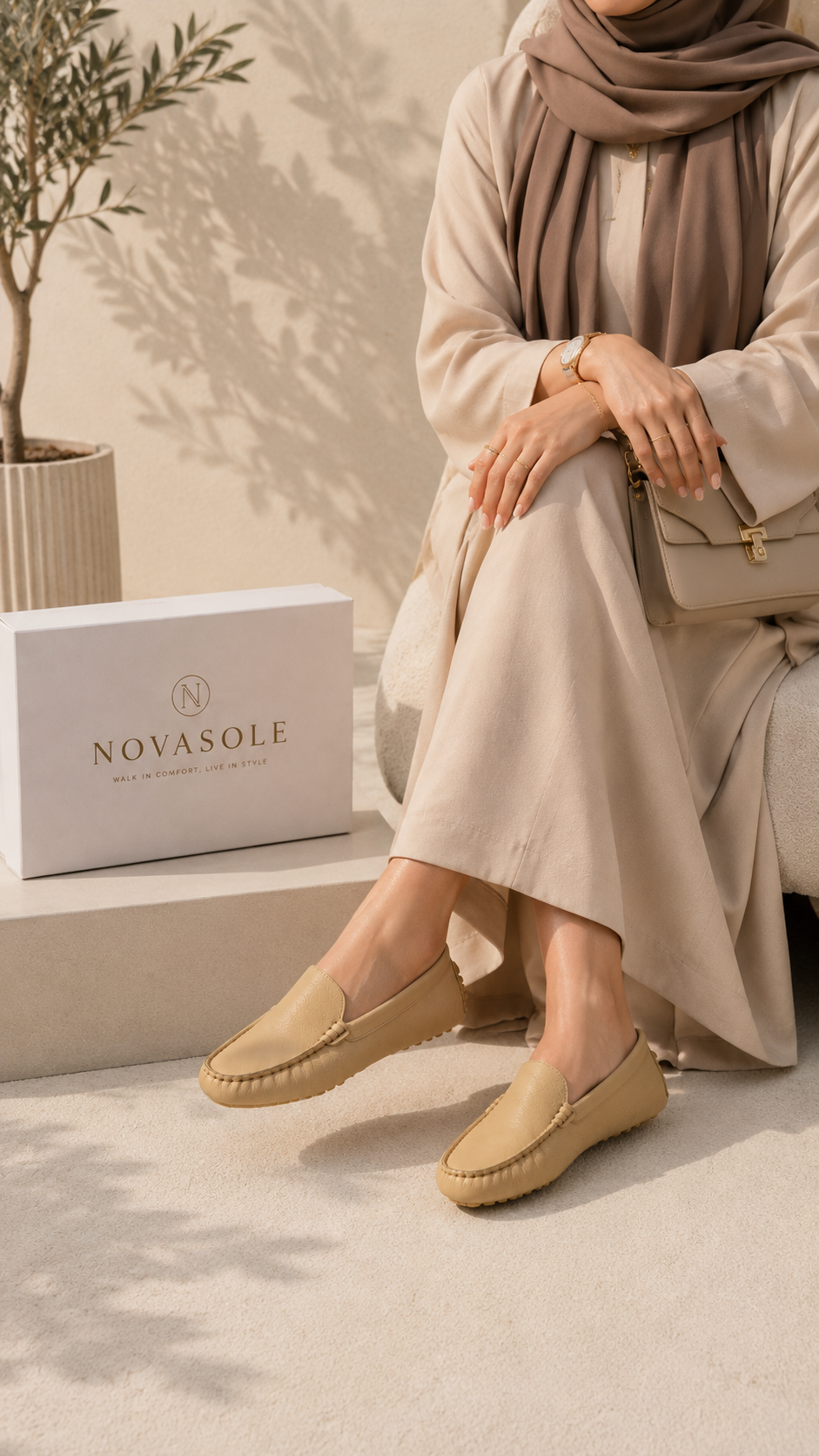 Mocassin Femme en Cuir Véritable